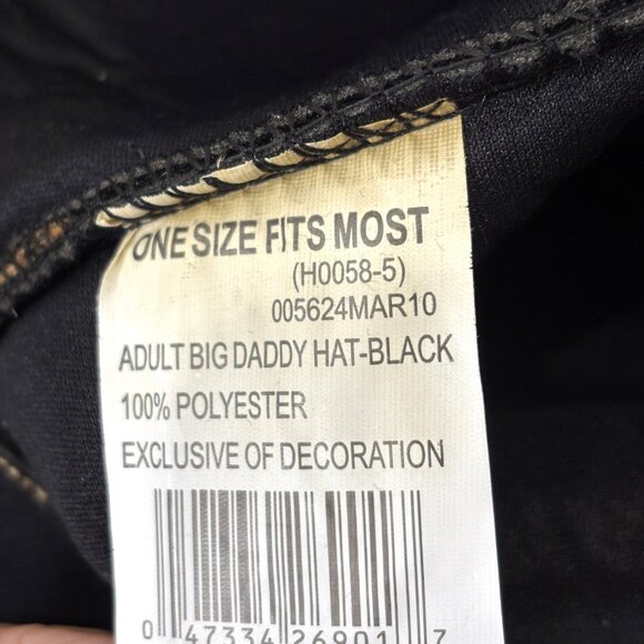 70’s Style Blk Panne Velvet Pimp Big Daddy Hat Vtg - Picture 12 of 12